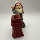 Vintage Reproduction Cast Iron Santa  Chimney Mechanical Coin Bank Working