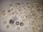 Approx 200 Vintage China Glass Buttons Different Sizes Mixed Sewing