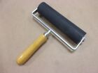 Rollrite 6  Soft Rubber Brayer Hand Roller Inking Block Art Printing Ink Vtg Old