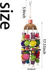 Large Bird Parrot Toys  Multicolored Wooden Blocks Bird Chewing Toy Parrot Cage 