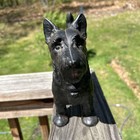 Vintage 1930 s Cast Iron Standing Black Scottish Scottie Terrier Dog Doorstop 