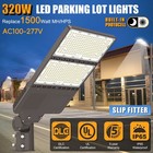 320 Watt Led Parking Lot Light 5000k Outdoor Commercial With Photocell Arm Mount