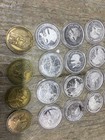 32 Pcs North American Hunting Club Mixed Coin Set Silver Plated
