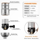 Ul Listed Lamp Socket - Silver  E26 Light Bulb On off - Silver