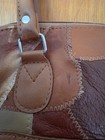 Lambskin Leather Patchwork Handbag Purse Wallet Cosmetic Bag 3 Piece Set