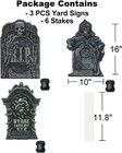  3pcs Halloween Lighted Gravestone Tombstone Yard Sign With Stake Outdoor Decor