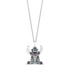 925 Sterling Silver Lilo   Stitch London Simulated Topaz Amethyst Pendant Chain