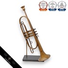 Antique Brass Interior Trumpet Decor Gold 10x42cm