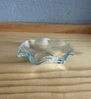 Vintage Clear Thin Glass Bobeche Ruffled Curved Edge Candle Wax Catcher