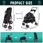 Black Foldable Dog Stroller Adjustable Canopy Breathable Pet Travel Carrier Cart