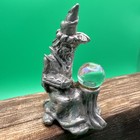 1987 Gallo Miniature Pewter Wizard Figurine Holding Crystal Ball