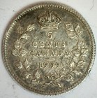 1909 Canada Silver Five Cents Extra Fine Circulated 5c Canadian Coin Edward Vii