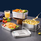 Stainless Steel Layer Picnic Lunch Box Case Bento Food Container Single double