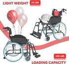 Medwarm Mw-22 Ultra Lightweight Foldable Wheelchair 22 Lbs Adults  r032