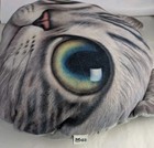 Grey Tabby 3d Realistic Cat Face Miwo X-dolls Large 16   13  Throw Pillow Plush