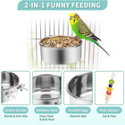 Bird Feeding Dish Cups With 3 Pcs Food Holder For Cage  Parrot Food Water Bowls