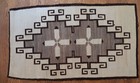 Antique Navajo Blanket  Natural  4-way Feathers  32  X 55   Ca 1930