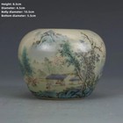 Exquisite Chinese Porcelain Pastel Porcelain Mountain Water Pattern Pot