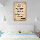 All Animals Are Equal Quote Wal Art Vintage Motto Poster Poetry Wall Decoration