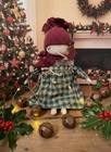 Primitive Christmas Handcrafted Merry Snow Girl Doll W  Hat 12 