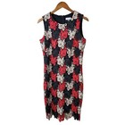 Calvin Klein Dress Size 10 Evening Cocktail Sheath Lace Special Event Red Black