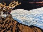 Vtg Retro Stag Elk Deer Tapestry Wall Hanging Mcm Wildlife Mountain Scene