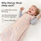 Merino Wool   Cotton Sleep Sack For 2-24 Months 2-way Zipper Adjustable Unive   