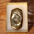 Antique Brass Match Case Safe Holder Striker Bird Meiji Period Japanese Vg300