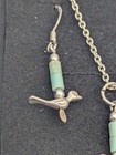 Vtg Sterling Silver Turquoise Heishi Bird Necklace Earring Set Native American  