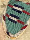 Vintage Native American Handmade Beaded Leather Moccasins Fringe Soft Sole