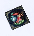 Vintage Russian Palekh Hand Painted Phoenix Boy Fairytale Lacquered Box Signed
