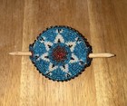 Native American Beaded Hair Barrette With Stick Navajo Vtg New  not Worn beauty 