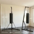 72 8 -90 9  Adjustable Freestanding Punching Bag With Stand  Black