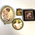 Small Antique Pictures Mother Baby Ladies Fancy Work