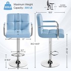 Bar Stools 2pcs  Swivel Adjustable Pu Leather Barstools  Kitchen Counter Chairs
