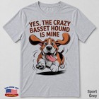 Funny Crazy Basset Hound Cartoon Dog Breed Pup For Pet Mom And Dad T-shirt