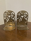 Pre-1940 Ornate Brass Warrior Folding  Bookends - Set Of 2