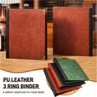 Leather 3 Ring Binder 1 Inch Round Ring Binder Fits 200 Sheets 8 5 x11  Letter 