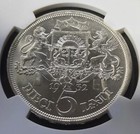 Latvia 1932 Silver Coin 5 Lati Ngc Ms62 First Republic