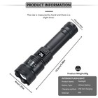 High Strong Power Led Flashlights 2000lm Tactical Torch With Display Light Usb C