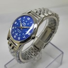 Vintage Hmt Pilot Blue Dial 17 Jewels Mechanical Hand Winding Transparent Back