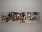 Pottery Barn Winter Snow Village Table Runner 90  Christmas Town Santas Sleigh