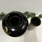 Zohiko Lacquerware Vase Meiji Era  1950s  Maki-e Birds  Antique Japanese Vase
