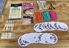 Large Vtg Lot Of Party Supplies  Food cocktail Picks  Paper Wine Glass Labels