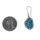 Sterling Silver  Navajo Turquoise Slab Drops  Turquoise Dangle Earrings  925 