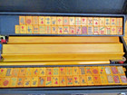 Vintage  Mah Jong Set Butterscotch Catalin Tiles   Bakelite Racks Nice    