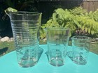 Vintage Kodak Glass Liquid Measuring Beakers Set 3pc Clear 32oz 16oz 8oz