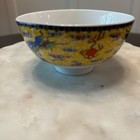 Excellent Set Of 6 Cfi Chinese Yellow And Blue Dragon Detail Ceramic Bowls