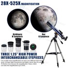 70700mm Astronomical Telescope 525x Phone Adapter Tripod Beginner Moon Watching