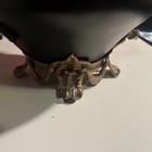 Antique Xl Castilian Porcelain Bronze Bowl Centerpiece Clawfoot